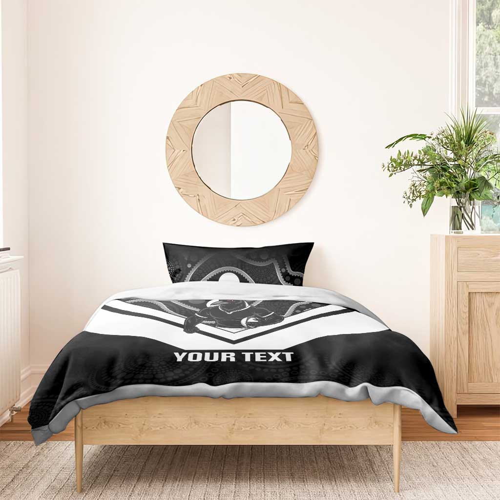 Souths Rugby Custom Bedding Set Go Magpies Mascot Aboriginal Art - Aussie Hoodie
