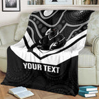 Souths Rugby Custom Blanket Go Magpies Mascot Aboriginal Art - Aussie Hoodie