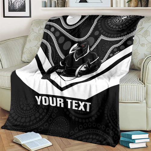 Souths Rugby Custom Blanket Go Magpies Mascot Aboriginal Art - Aussie Hoodie