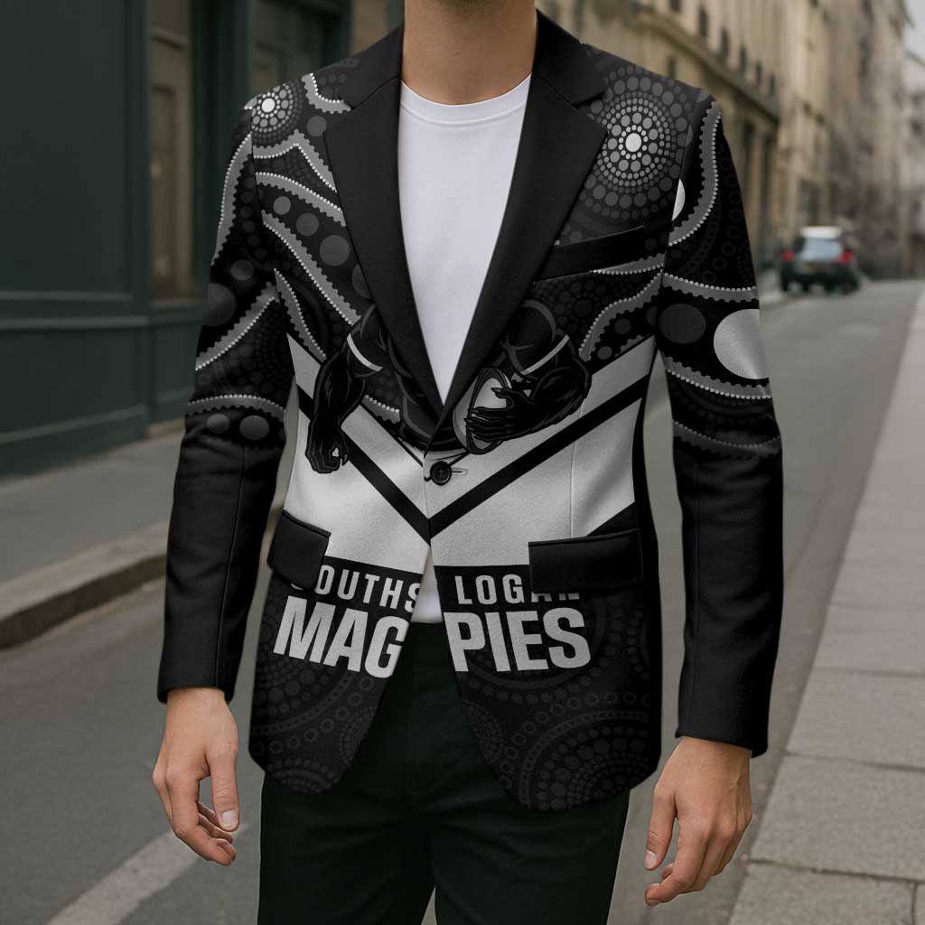 Souths Rugby Custom Blazer Go Magpies Mascot Aboriginal Art - Aussie Hoodie