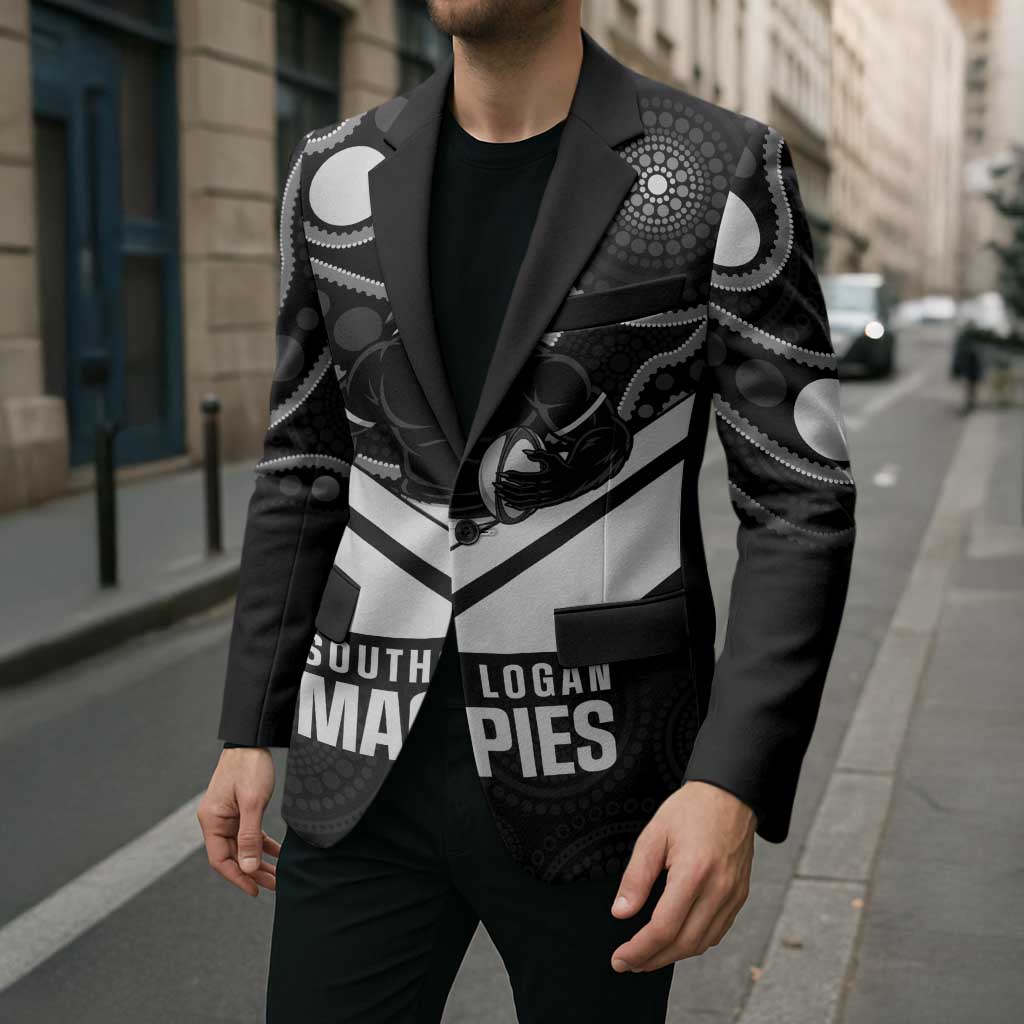 Souths Rugby Custom Blazer Go Magpies Mascot Aboriginal Art - Aussie Hoodie