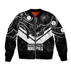 Souths Rugby Custom Bomber Jacket Go Magpies Mascot Aboriginal Art - Aussie Hoodie