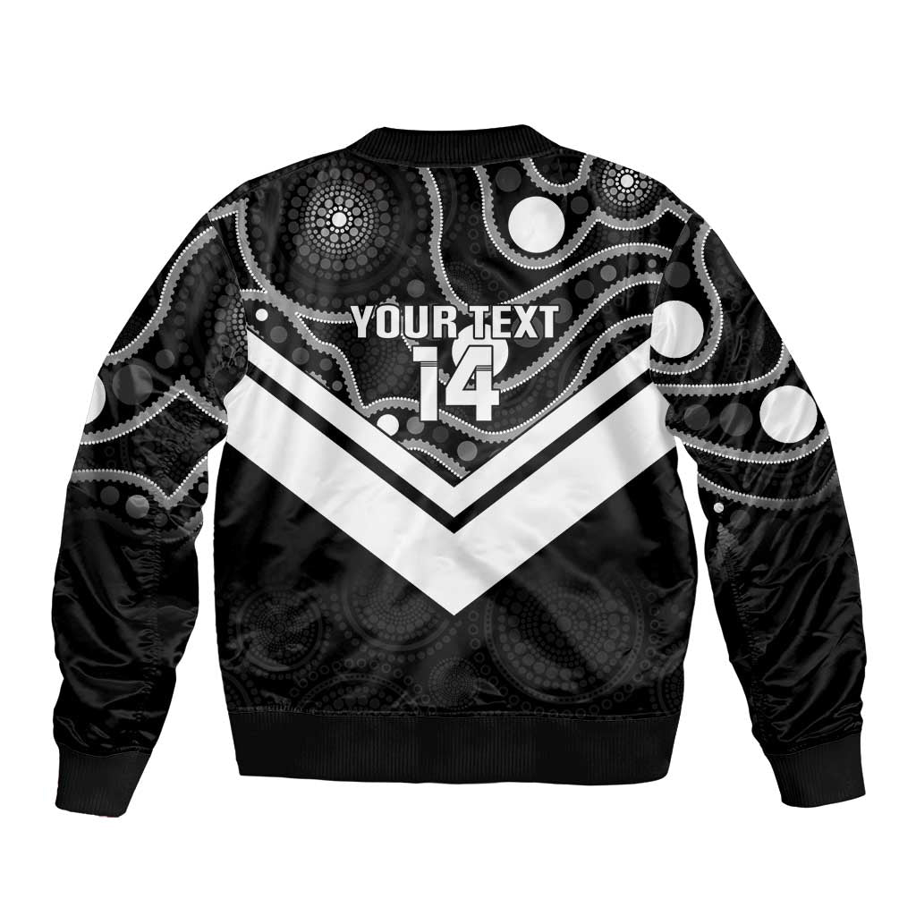 Souths Rugby Custom Bomber Jacket Go Magpies Mascot Aboriginal Art - Aussie Hoodie