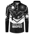 Souths Rugby Custom Button Sweatshirt Go Magpies Mascot Aboriginal Art - Aussie Hoodie