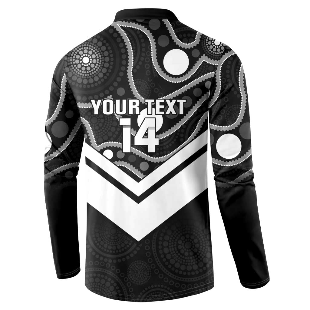 Souths Rugby Custom Button Sweatshirt Go Magpies Mascot Aboriginal Art - Aussie Hoodie