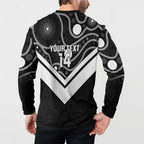 Souths Rugby Custom Button Sweatshirt Go Magpies Mascot Aboriginal Art - Aussie Hoodie