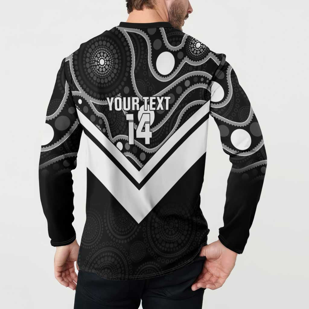 Souths Rugby Custom Button Sweatshirt Go Magpies Mascot Aboriginal Art - Aussie Hoodie