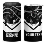 Souths Rugby Custom 4 in 1 Can Cooler Tumbler Go Magpies Mascot Aboriginal Art - Aussie Hoodie