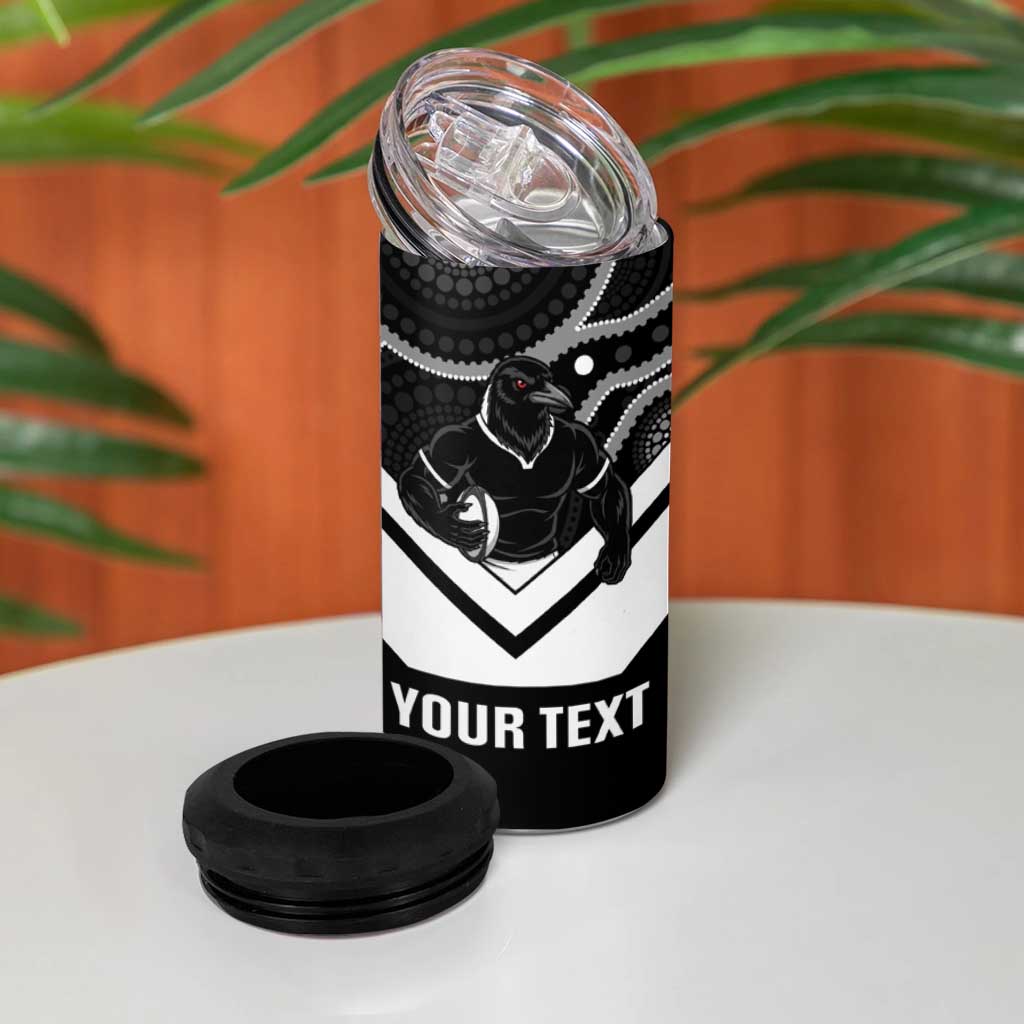 Souths Rugby Custom 4 in 1 Can Cooler Tumbler Go Magpies Mascot Aboriginal Art - Aussie Hoodie