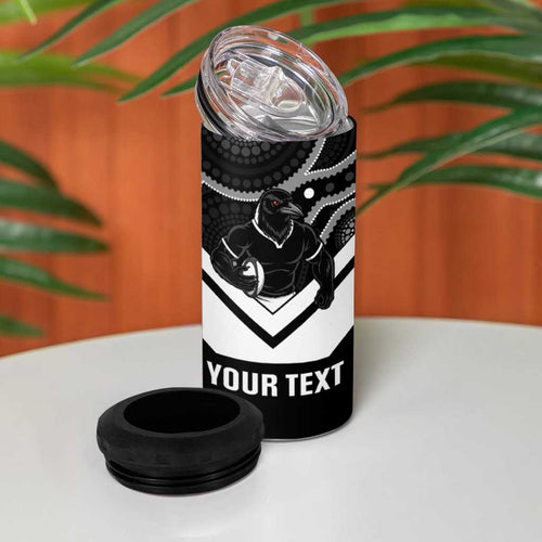 Souths Rugby Custom 4 in 1 Can Cooler Tumbler Go Magpies Mascot Aboriginal Art - Aussie Hoodie
