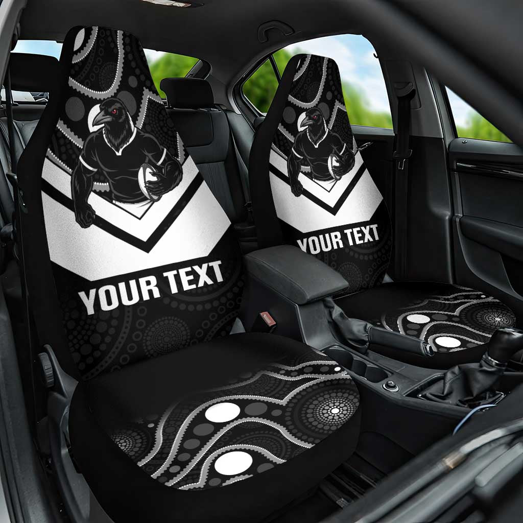 Souths Rugby Custom Car Seat Cover Go Magpies Mascot Aboriginal Art - Aussie Hoodie