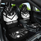 Souths Rugby Custom Car Seat Cover Go Magpies Mascot Aboriginal Art - Aussie Hoodie