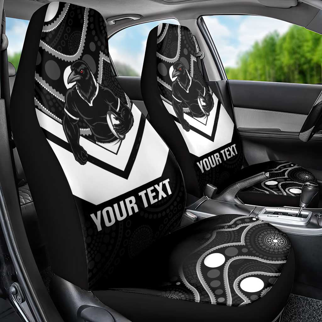 Souths Rugby Custom Car Seat Cover Go Magpies Mascot Aboriginal Art - Aussie Hoodie