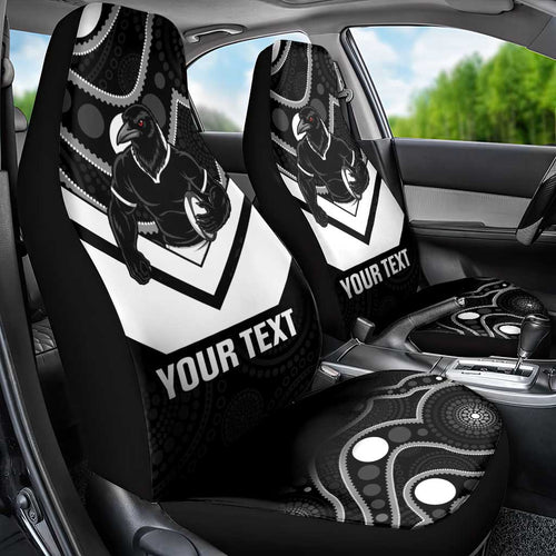 Souths Rugby Custom Car Seat Cover Go Magpies Mascot Aboriginal Art - Aussie Hoodie