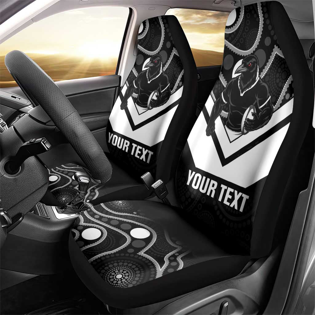 Souths Rugby Custom Car Seat Cover Go Magpies Mascot Aboriginal Art - Aussie Hoodie
