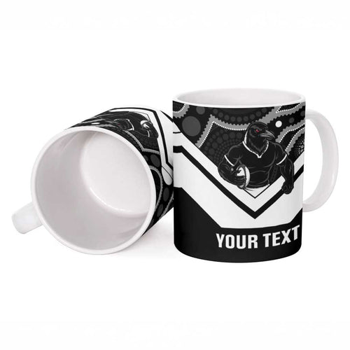Souths Rugby Custom Ceramic Mug Go Magpies Mascot Aboriginal Art - Aussie Hoodie