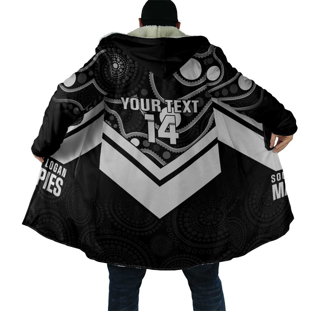 Souths Rugby Custom Cloak Go Magpies Mascot Aboriginal Art - Aussie Hoodie