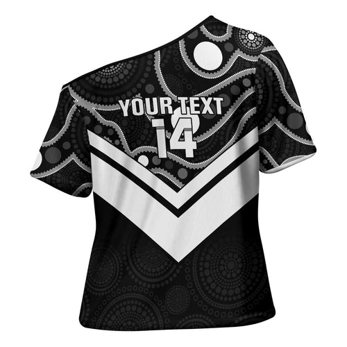 Souths Rugby Custom Cross Shoulder Shirt Go Magpies Mascot Aboriginal Art - Aussie Hoodie