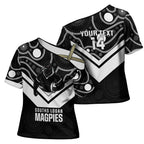 Souths Rugby Custom Cross Shoulder Shirt Go Magpies Mascot Aboriginal Art - Aussie Hoodie
