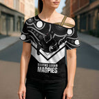 Souths Rugby Custom Cross Shoulder Shirt Go Magpies Mascot Aboriginal Art - Aussie Hoodie