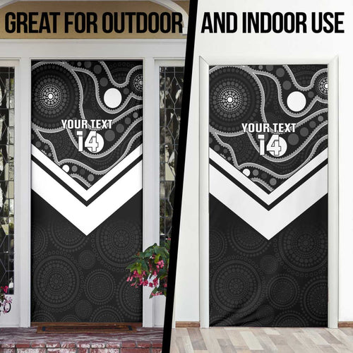 Souths Rugby Custom Door Cover Go Magpies Mascot Aboriginal Art - Aussie Hoodie