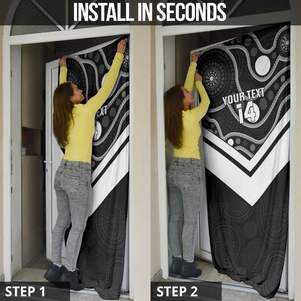Souths Rugby Custom Door Cover Go Magpies Mascot Aboriginal Art - Aussie Hoodie