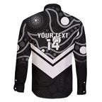 Souths Rugby Custom Family Matching Mermaid Dress and Hawaiian Shirt Go Magpies Mascot Aboriginal Art - Aussie Hoodie