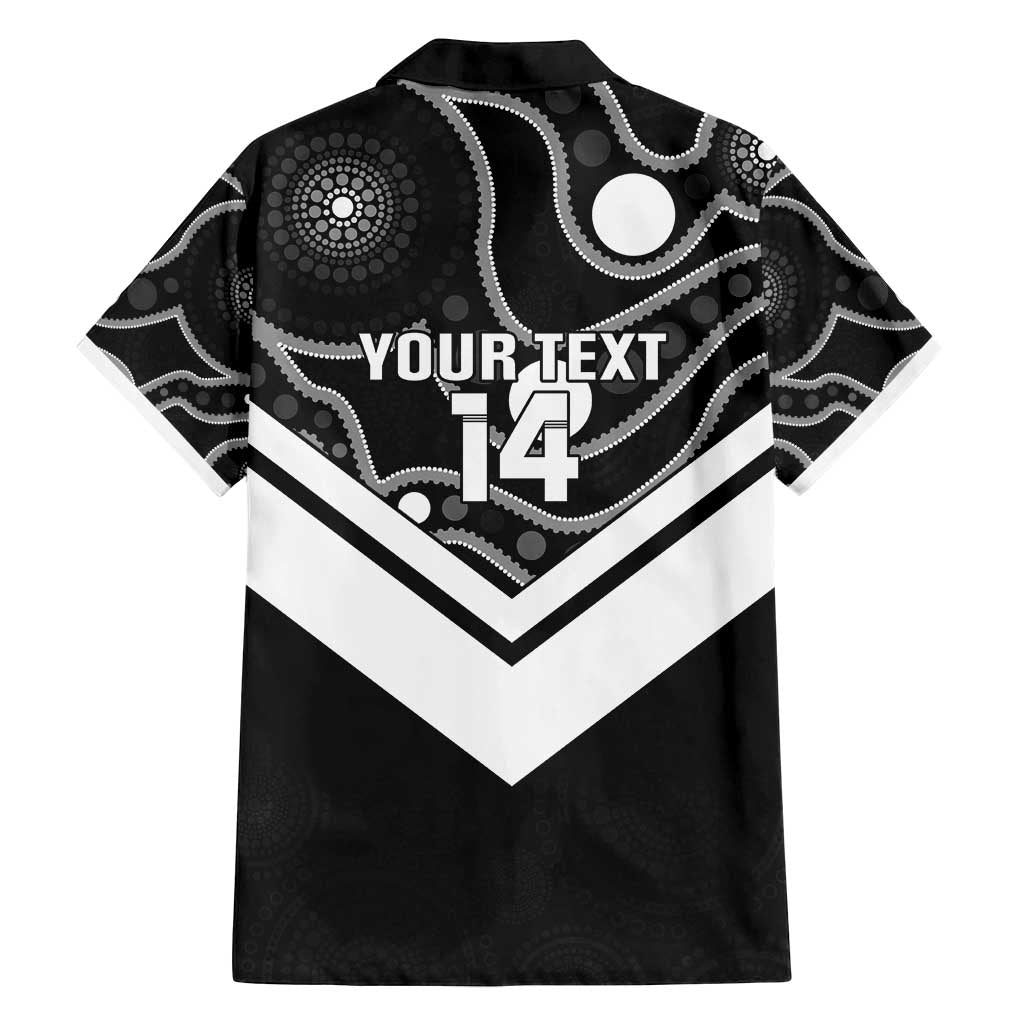Souths Rugby Custom Family Matching Off Shoulder Short Dress and Hawaiian Shirt Go Magpies Mascot Aboriginal Art - Aussie Hoodie