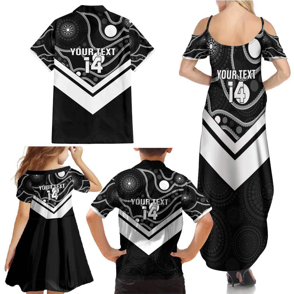 Souths Rugby Custom Family Matching Summer Maxi Dress and Hawaiian Shirt Go Magpies Mascot Aboriginal Art - Aussie Hoodie