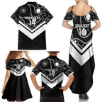 Souths Rugby Custom Family Matching Summer Maxi Dress and Hawaiian Shirt Go Magpies Mascot Aboriginal Art - Aussie Hoodie