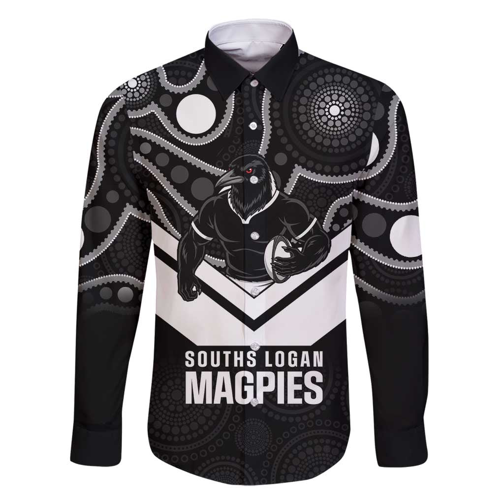 Souths Rugby Custom Family Matching Summer Maxi Dress and Hawaiian Shirt Go Magpies Mascot Aboriginal Art - Aussie Hoodie