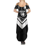 Souths Rugby Custom Family Matching Summer Maxi Dress and Hawaiian Shirt Go Magpies Mascot Aboriginal Art - Aussie Hoodie