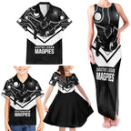 Souths Rugby Custom Family Matching Tank Maxi Dress and Hawaiian Shirt Go Magpies Mascot Aboriginal Art - Aussie Hoodie