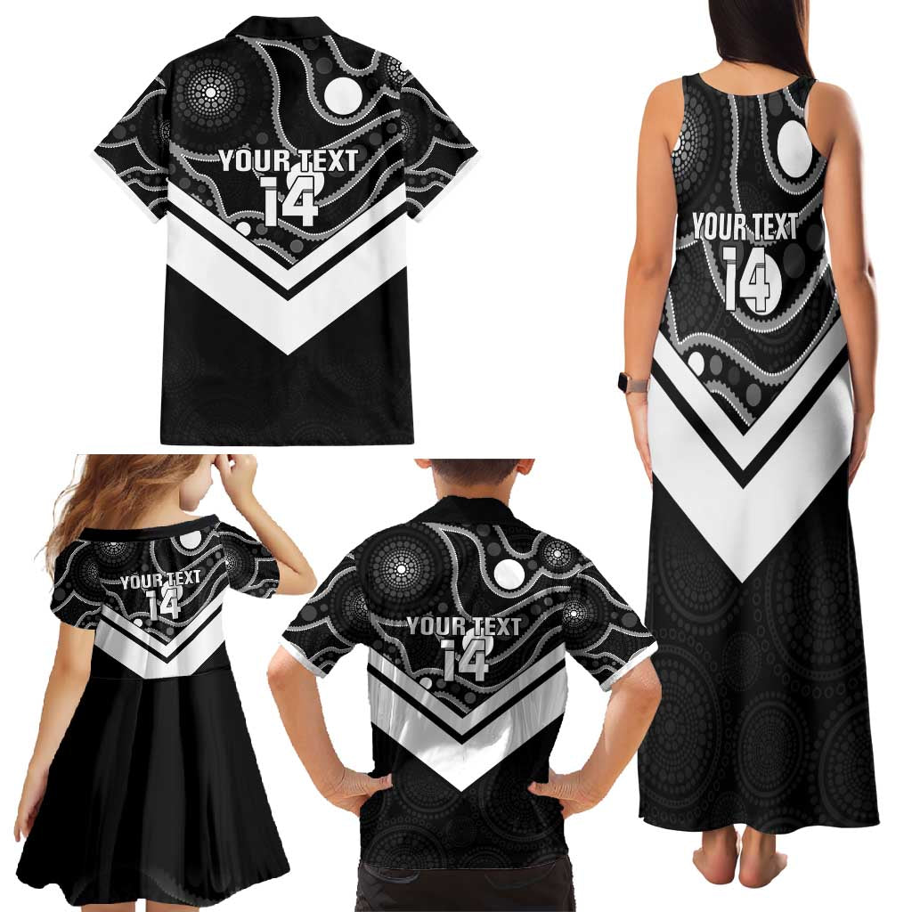 Souths Rugby Custom Family Matching Tank Maxi Dress and Hawaiian Shirt Go Magpies Mascot Aboriginal Art - Aussie Hoodie