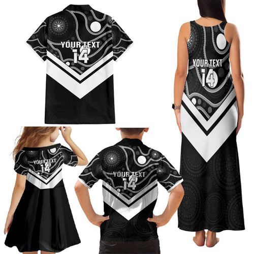 Souths Rugby Custom Family Matching Tank Maxi Dress and Hawaiian Shirt Go Magpies Mascot Aboriginal Art - Aussie Hoodie