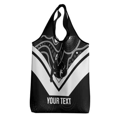 Souths Rugby Custom Grocery Bag Go Magpies Mascot Aboriginal Art - Aussie Hoodie