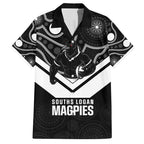 Souths Rugby Custom Hawaiian Shirt Go Magpies Mascot Aboriginal Art - Aussie Hoodie