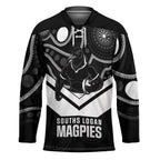 Souths Rugby Custom Hockey Jersey Go Magpies Mascot Aboriginal Art - Aussie Hoodie