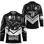 Souths Rugby Custom Hockey Jersey Go Magpies Mascot Aboriginal Art - Aussie Hoodie