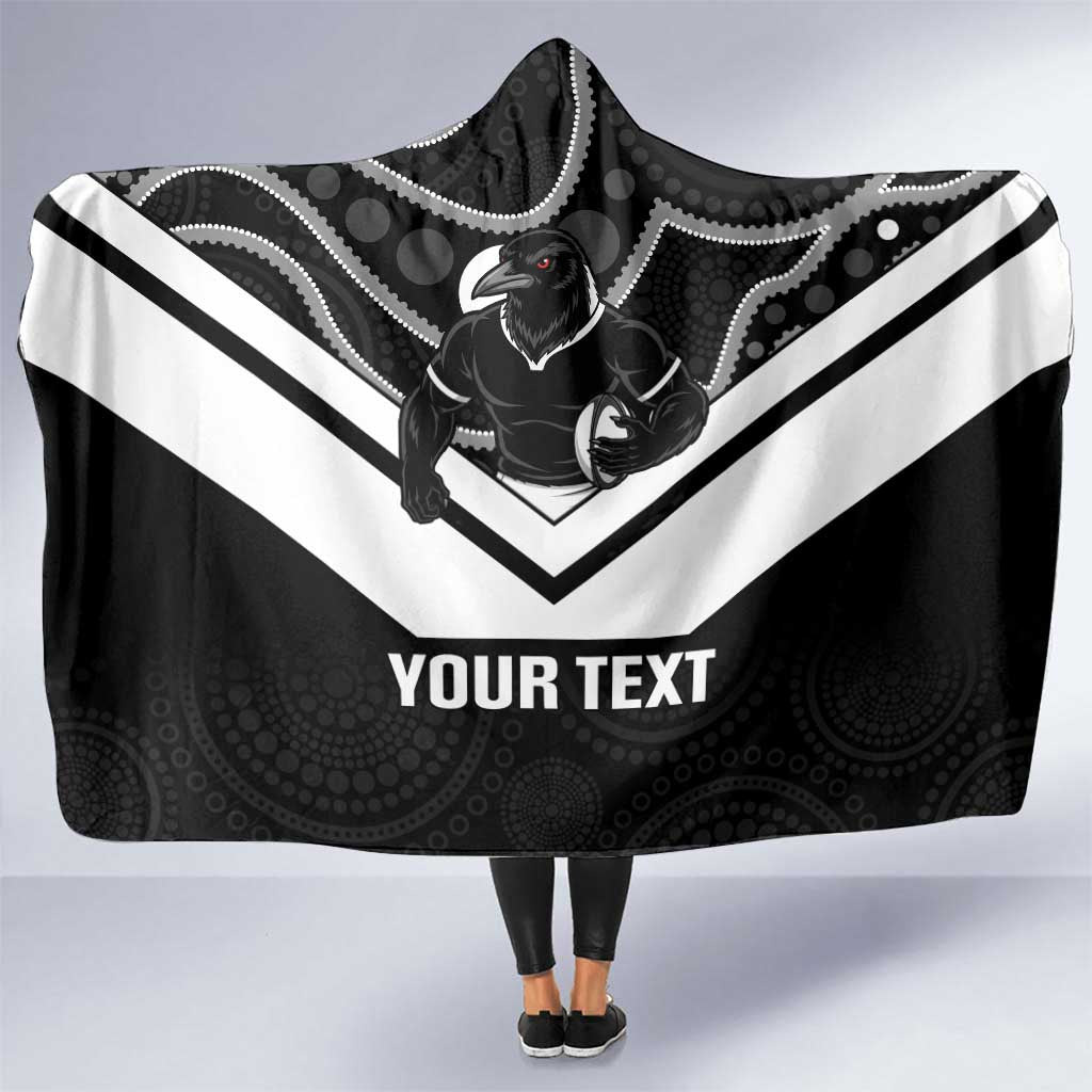 Souths Rugby Custom Hooded Blanket Go Magpies Mascot Aboriginal Art - Aussie Hoodie