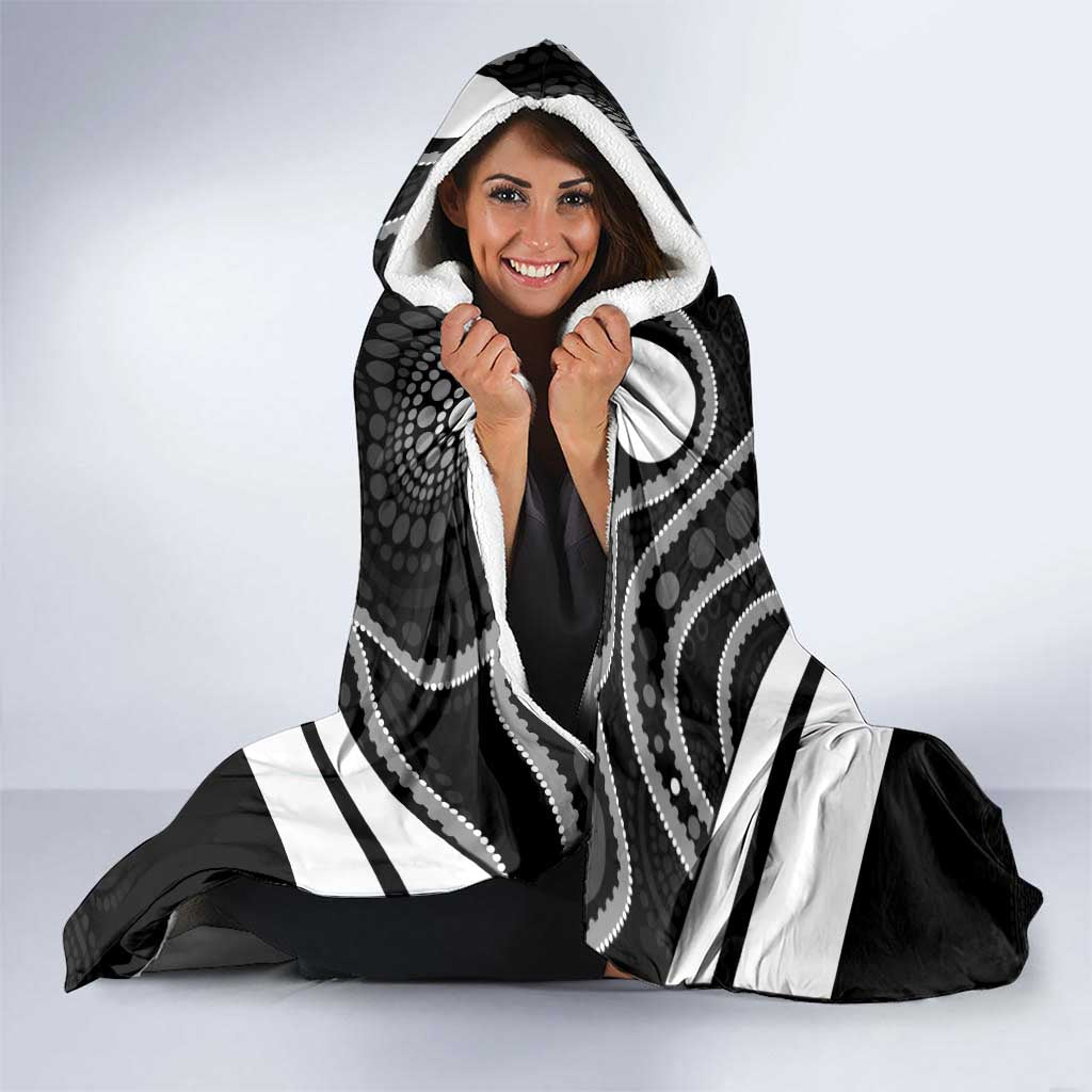 Souths Rugby Custom Hooded Blanket Go Magpies Mascot Aboriginal Art - Aussie Hoodie