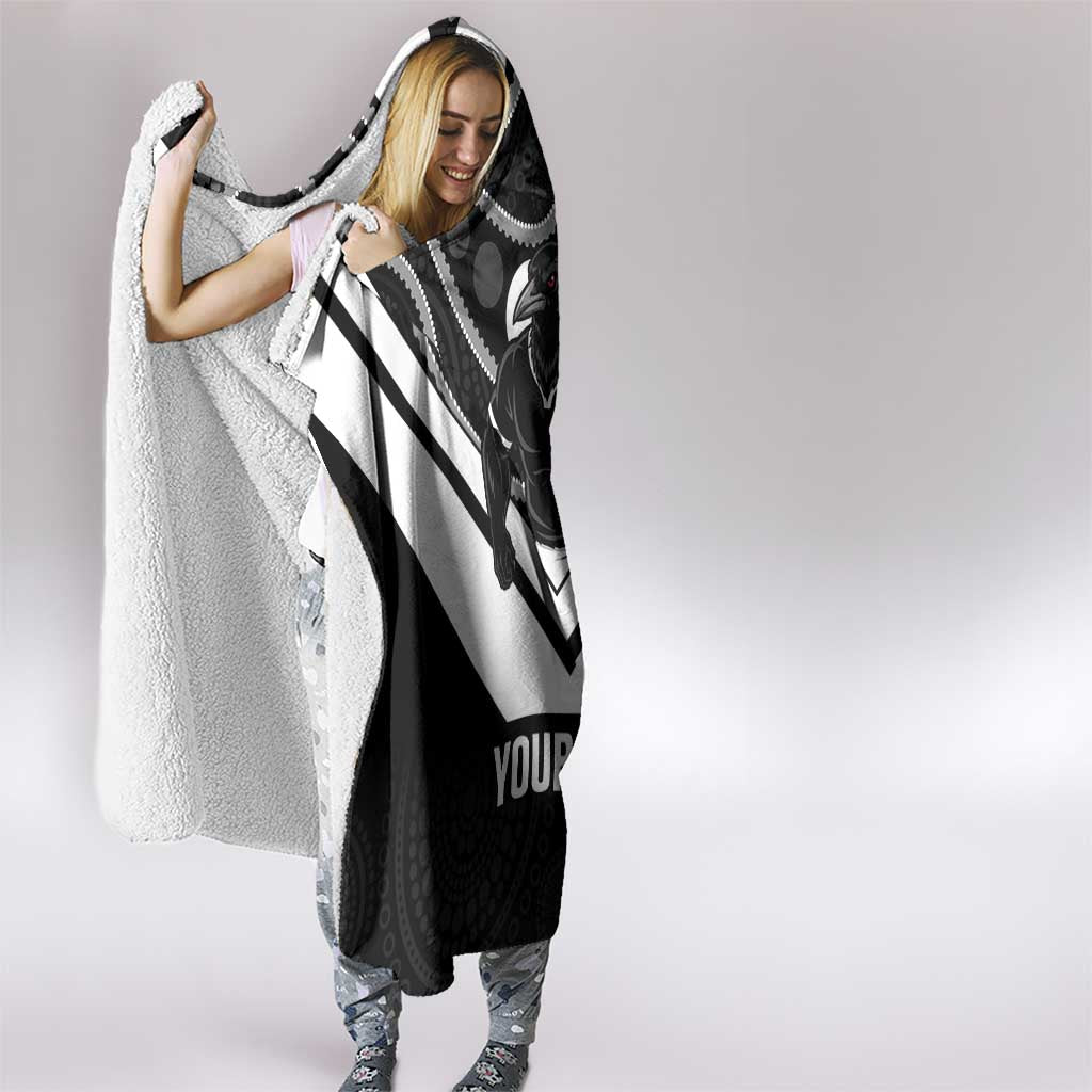 Souths Rugby Custom Hooded Blanket Go Magpies Mascot Aboriginal Art - Aussie Hoodie