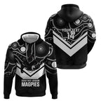 Souths Rugby Custom Hoodie Go Magpies Mascot Aboriginal Art - Aussie Hoodie