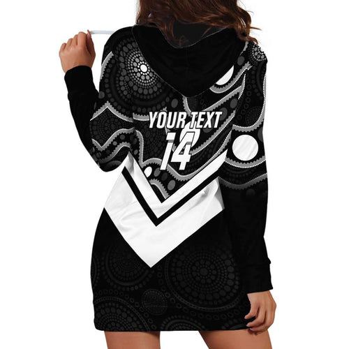 Souths Rugby Custom Hoodie Dress Go Magpies Mascot Aboriginal Art - Aussie Hoodie