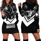 Souths Rugby Custom Hoodie Dress Go Magpies Mascot Aboriginal Art - Aussie Hoodie