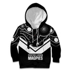 Souths Rugby Custom Kid Hoodie Go Magpies Mascot Aboriginal Art - Aussie Hoodie