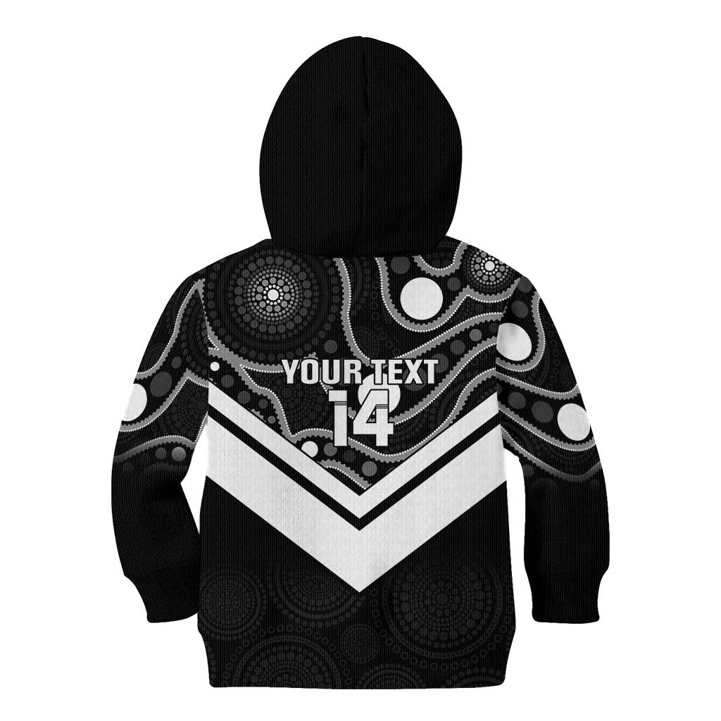 Souths Rugby Custom Kid Hoodie Go Magpies Mascot Aboriginal Art - Aussie Hoodie