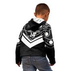 Souths Rugby Custom Kid Hoodie Go Magpies Mascot Aboriginal Art - Aussie Hoodie
