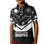 Souths Rugby Custom Kid Polo Shirt Go Magpies Mascot Aboriginal Art - Aussie Hoodie