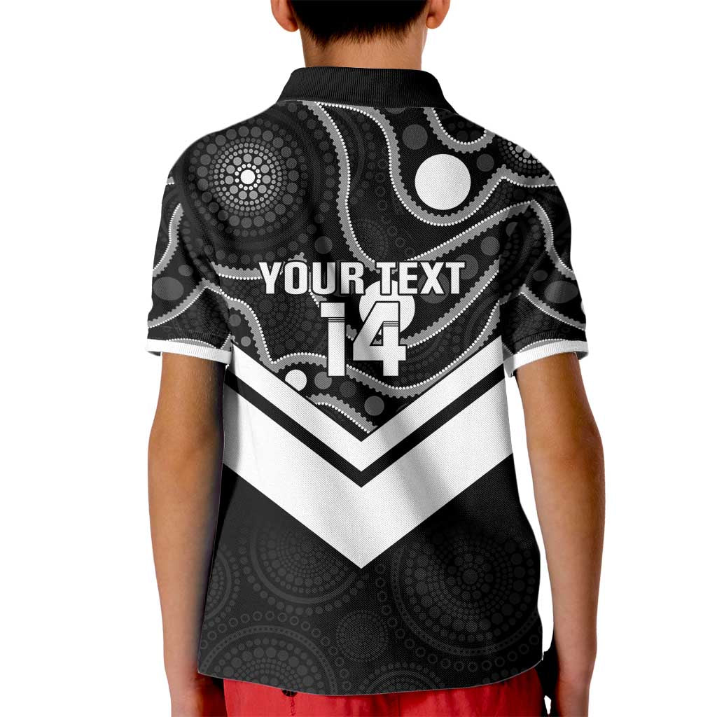 Souths Rugby Custom Kid Polo Shirt Go Magpies Mascot Aboriginal Art - Aussie Hoodie